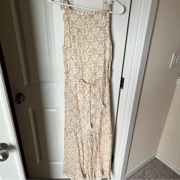 Floral maxi dress large white yellow adjustable straps summer wedding maternity - Picture 4 of 4
